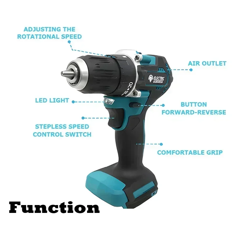 Makita DDF487 18V brushless electric drill, suitable for five-rope impact drill of decoration team, uses 18V Makita battery.