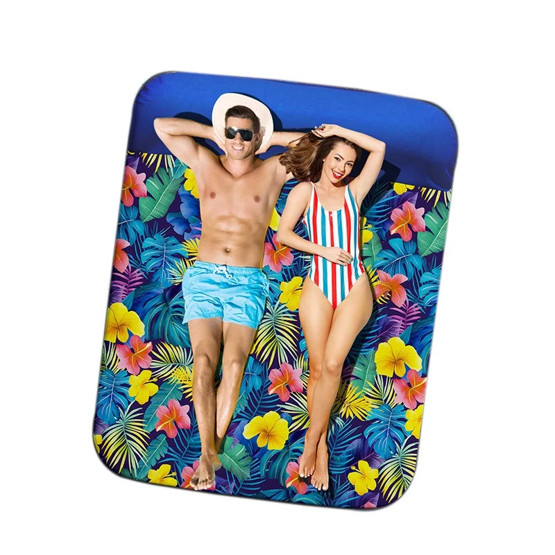 

Inflatable Double Floating Cloth Cover Lounge Chair Adult Sunbathing Pool Soaking Mattress