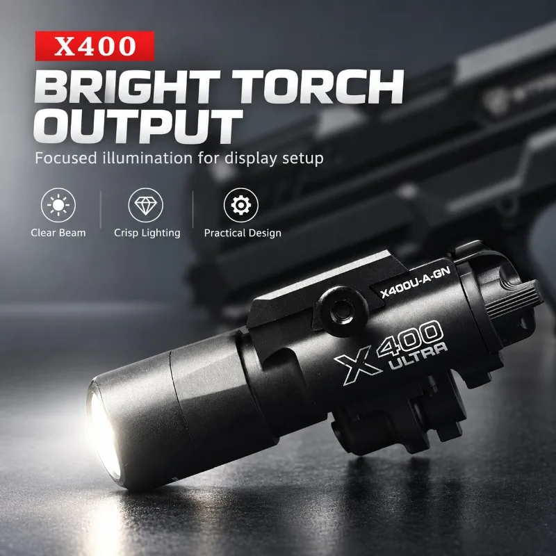 X400 Ultra Under‑mount Nylon Torch Module, Dedicated‑switch Ornament Accessory for 20‑24mm Hobby Collection Parts