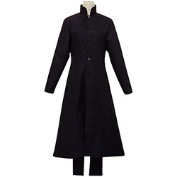 Matrix Neo Cosplay Costume Men Women Black Trench Long Coat Jacket Uniform Daily Wear For Halloween Party Stage Performance Suit