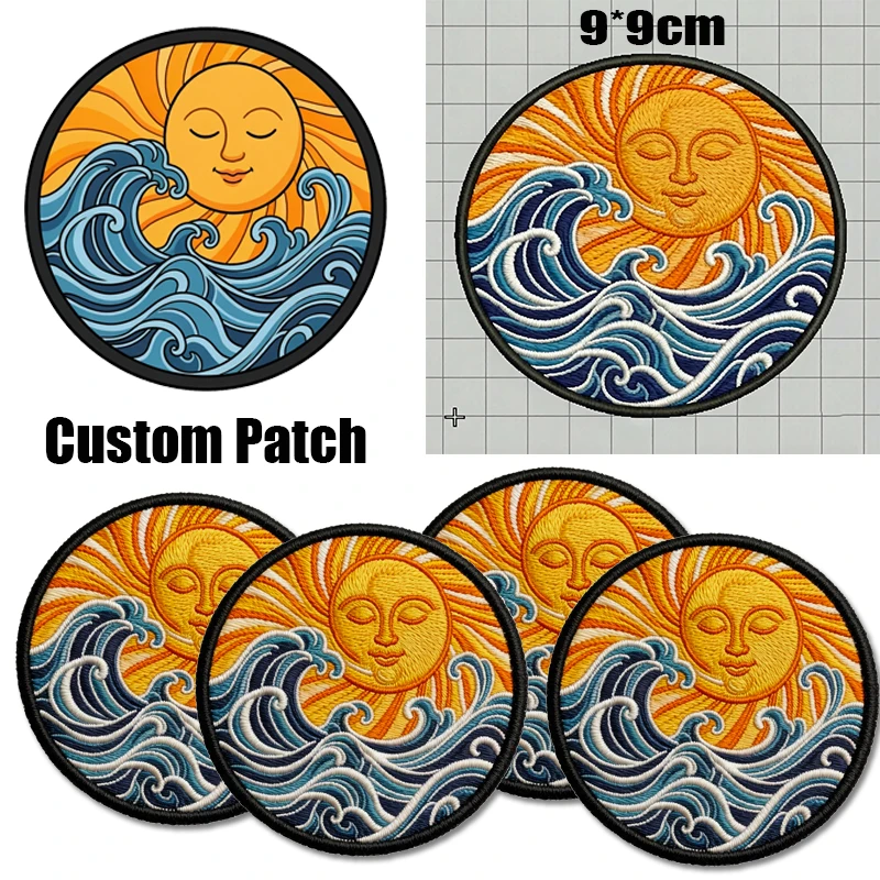 Custom Embroidered Patches DIY Custom Pattern Patch Print,Woven,/Hook Loop,Sew, Iron On Patches For Clothing Company Team Logo - view 3