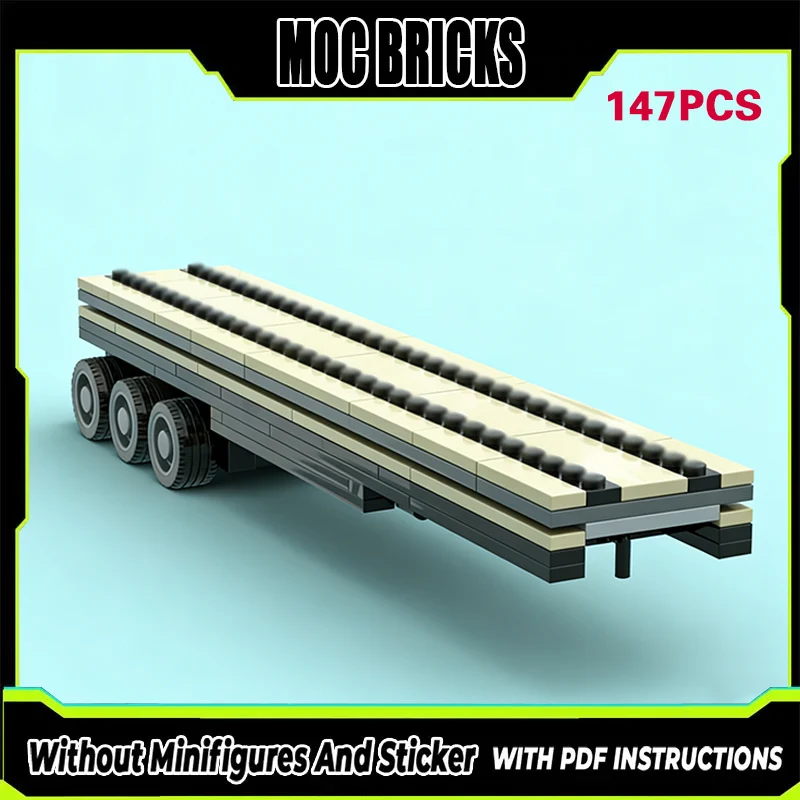 

City Car Model MOC Building Bricks Heavy Duty Flatbed Trailer Modular Technology Gifts Holiday Assemble Children Toys Suit