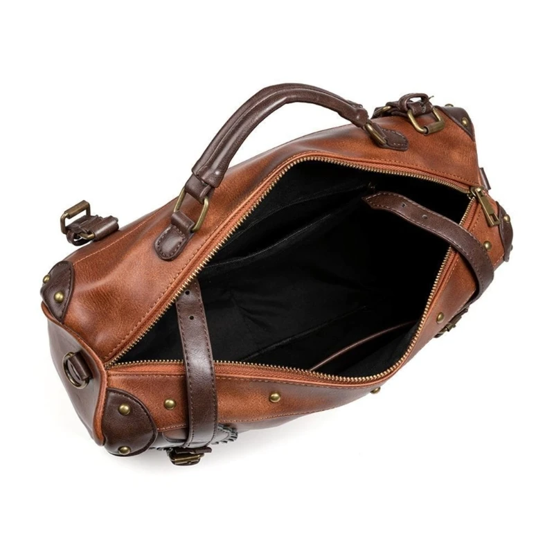 Steampunk Messengers Bag,Adjustabl Shoulder Bag,Vintage Satchels Bag Briefcases Pu Leather Crossbody Bag for Womens N7YF