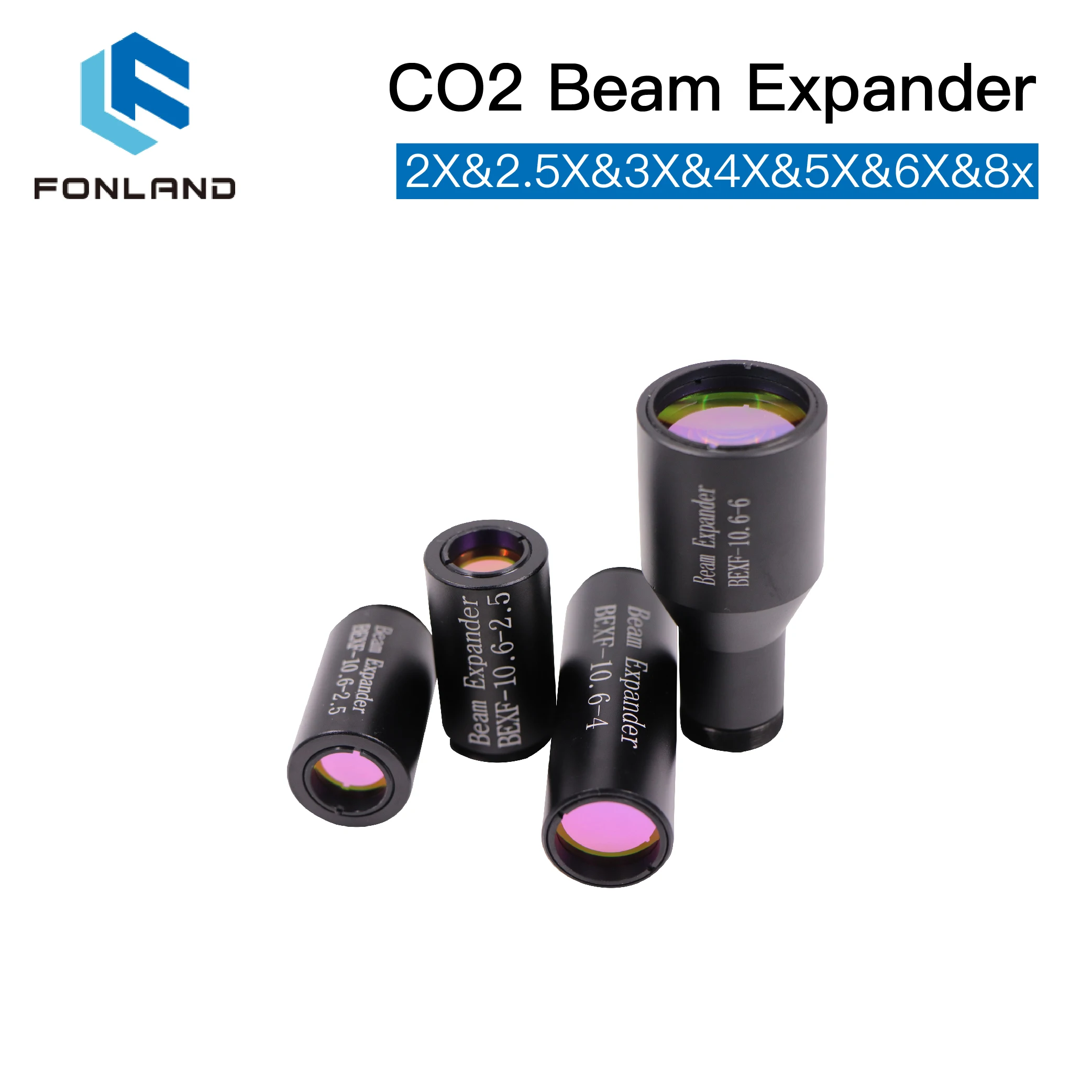 FONLAND CO2 Laser Beam Expander 10.6um 2X 2.5X 3X 4X 5X Galvanometer Laser Marking Lenses Optics Beam Expand