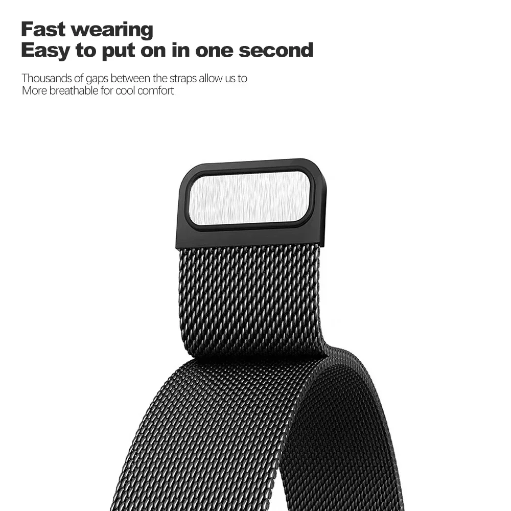 Mewhot Milanaise-Armband für Huawei Band 10 9 8 Smartwatch Magnetisches Armband Metall Edelstahl-Armband für Huawei Band10 9 8 – Detail 9