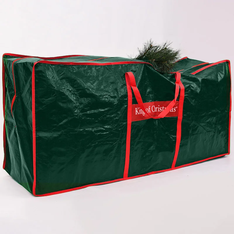 Christmas Tree Storage Bag Artificial Xmas Trees with Durable Reinforced Handles Dual Zipper Waterproof Protects From Dust-Green