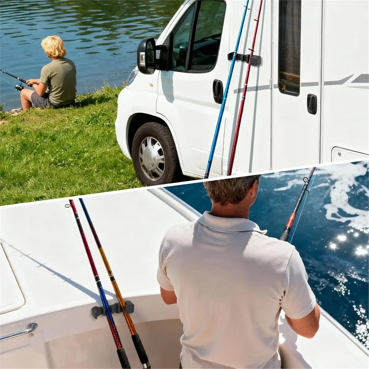 Fishing Rod Holder for Car Truck Bed Boat Wall Garage Door