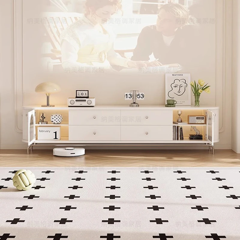 

White Modern Tv Stands Monitor Drawers Wood Salon Nordic Minimalist Tv Table Organizer Hallway Muebles Para Tv Unique Furniture