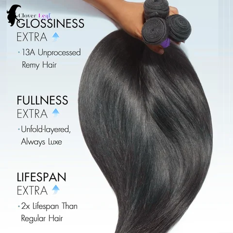 26 28 30 32 Inch Straight Bundles Human Hair 12A Unprocessed Quality Virgin Raw Hair Brazilian 1 3 4 PCS Straight Human Hair Bundles Extensions