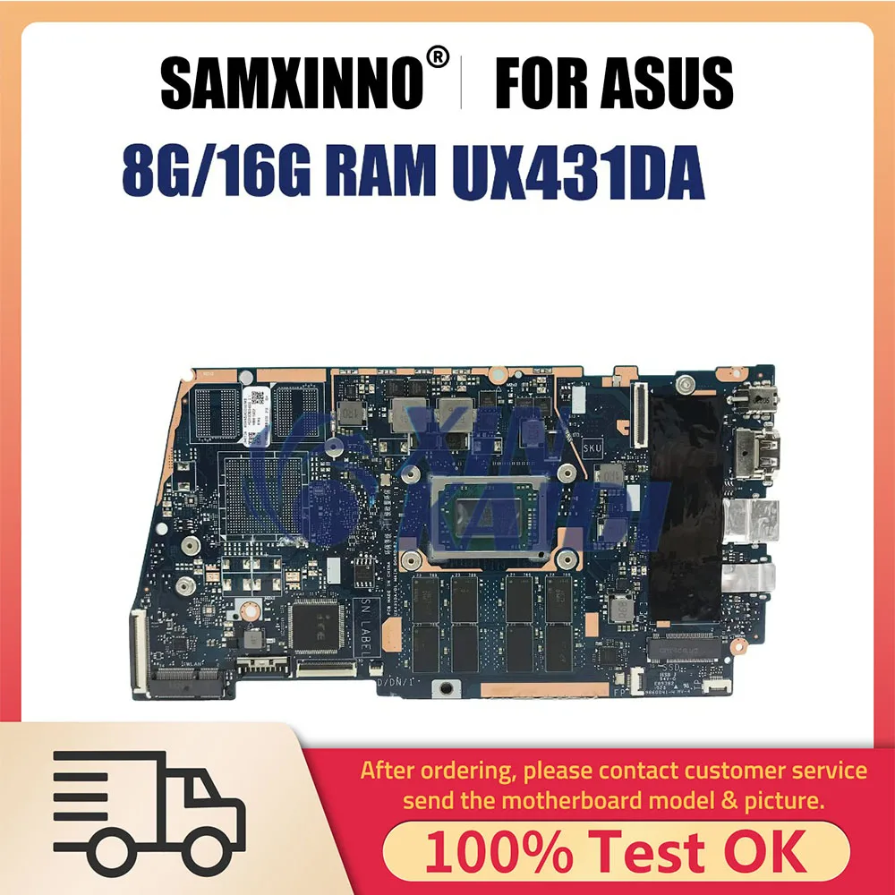 

Notebook Mainboard For ASUS FOR ZenBook UX431DA UX431 UX431D Laptop Motherboard R5-3500 R7-3700 8G 16G RAM 100% Test OK