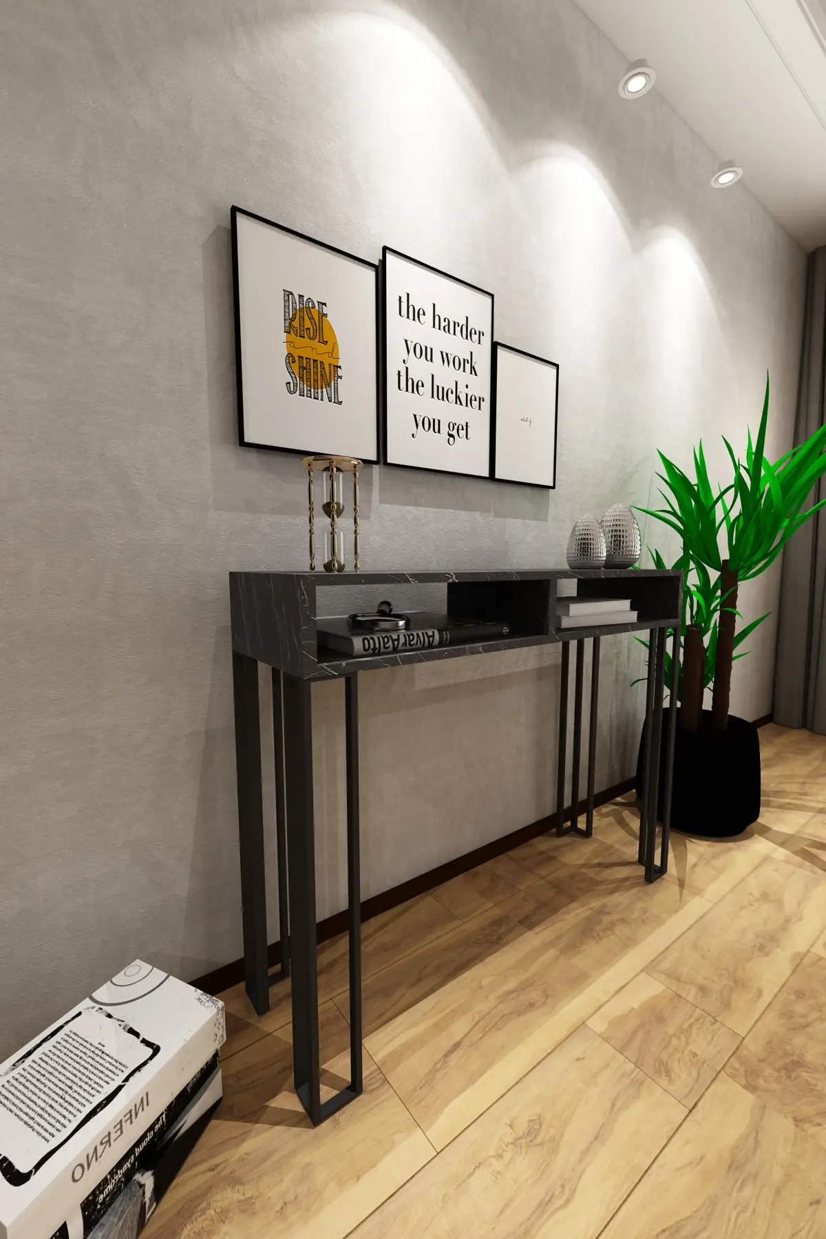 Anemone – support d'entrée en mdf, aspect marbre