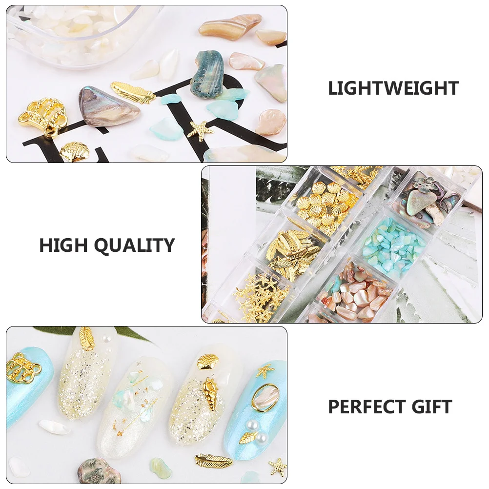 

2 Boxes Decorations Nail Accessories Set Art Alloy Supplies Manicure Charm Manicures Ornament