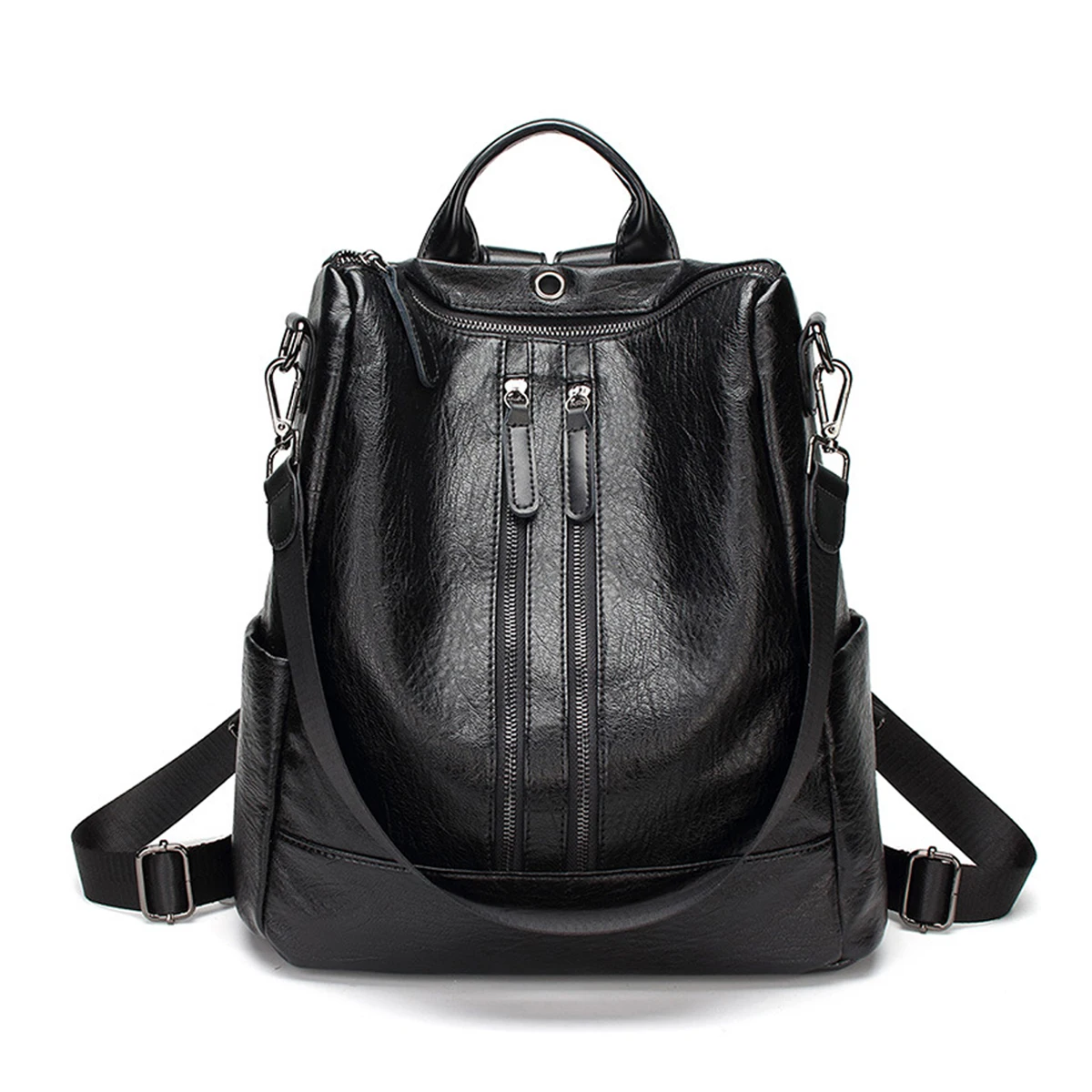 

Ladies' backpack, light and casual school student bag, PU material high-grade travel large capacity bag commuting backpack