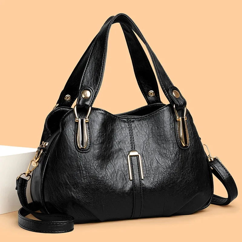 

Women's Vintage Leather Tote Bag Large Capacity Shoulder Bag Crossbody Purse Fashion Handbag for Ladies Soft PU Retro Boho Chic