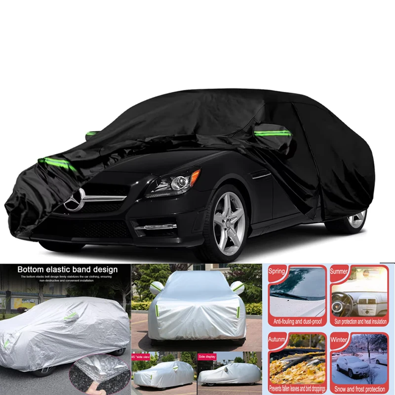 

Waterproof Car Covers For 1996-2022 Mercedes-Benz SLK/SLC with Zipper Door Windproof Bands For Snow Rain Dust Hail Protection