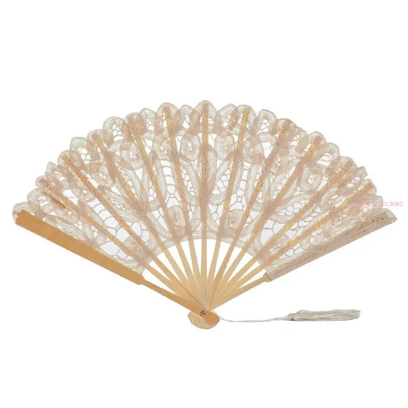 5Pcs/Lot Manual Fan Cotton Folding Hand Fan Party Wedding Decoration Party Female Hand Fan Holiday Prop Valentine's Day Gift