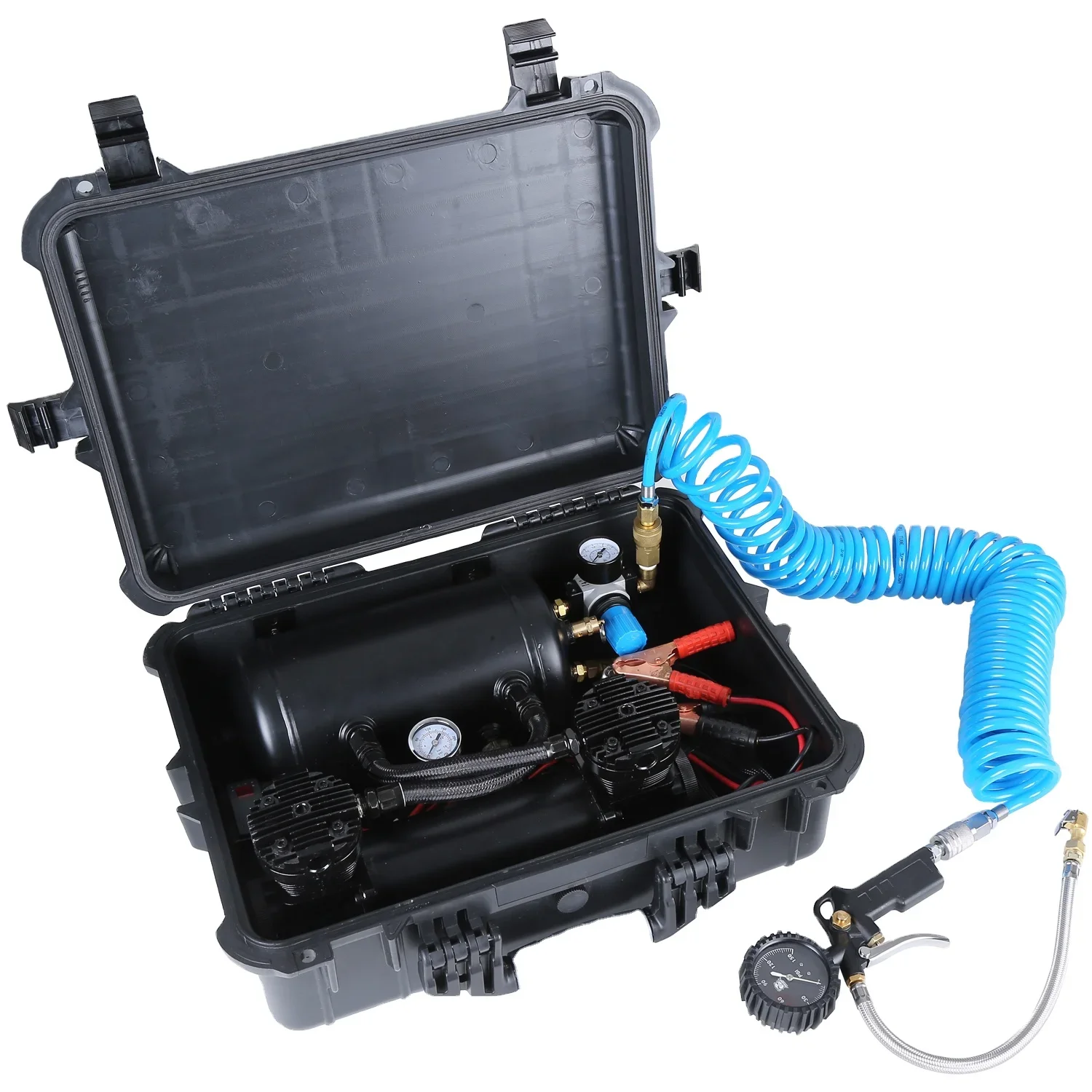 DC 12v/24V Air Compressor   300PSI suspension air compressor metal uplex pump with 1Gallon air tank in plastic box