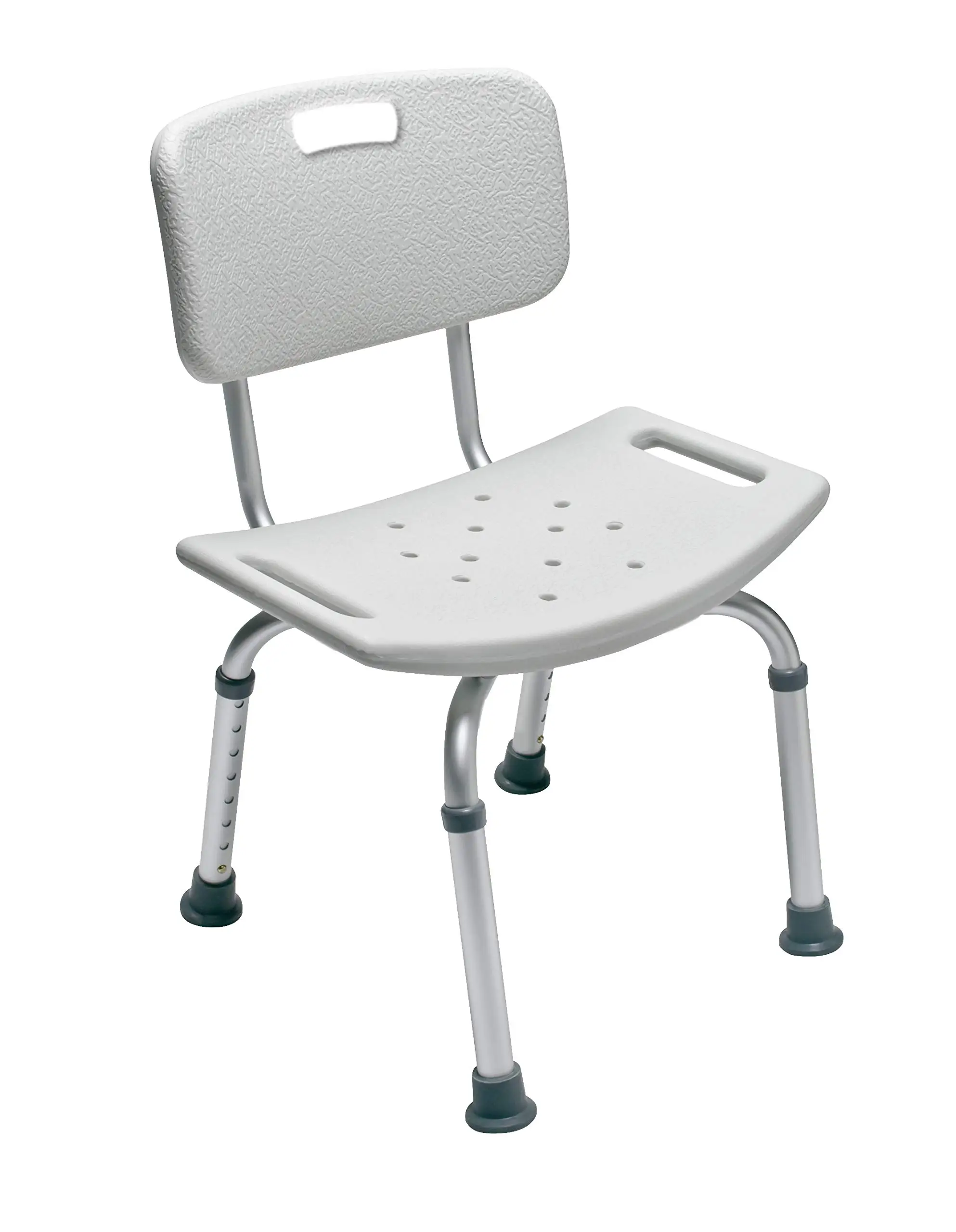

Adjustable Height Shower Chair With Backrest Wide 20 Inch Seat For Adults