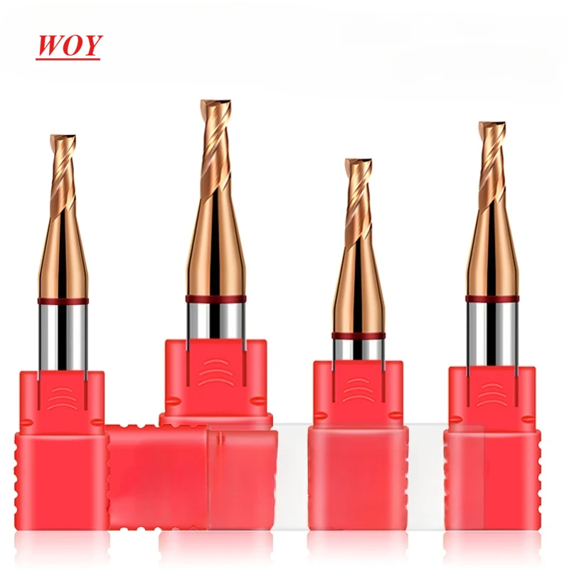 

WOY Colorful Ring HRC55 2-Flute Decimal Point Flat Milling Cutter Tungsten Steel Carbide CNC Machining Endmills Tools