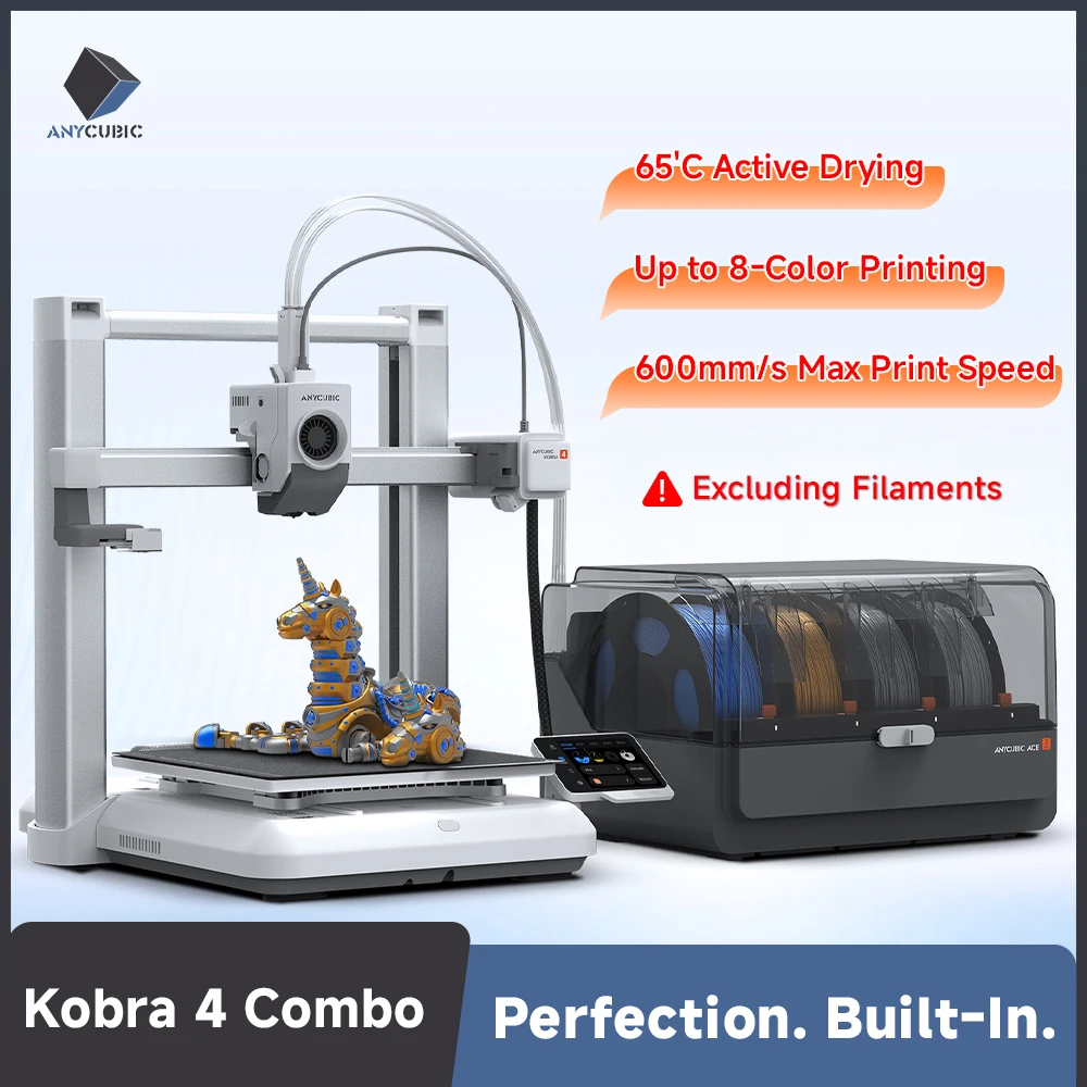Anycubic Kobra 4 Combo 600mm/s FDM 3D Printer with ACE 2 Pro