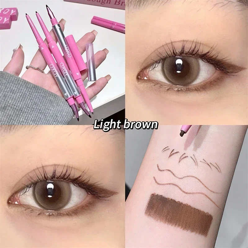 Dwustronny eyeliner w żelu z pędzelkiem pod kątem, długotrwały, naturalny czerwony, czarny, brązowy, nie rozmazuje się, szybkoschnący, efekt 3D, pisak do efektu jedwabnika.