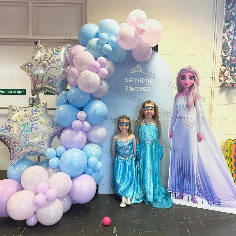 

108pcs 5/10/18inch Latex Balloons Frozen Princess Elsa Snowflake Aluminium Foil Ball Birthday Baby Shower Party Decoration Globo