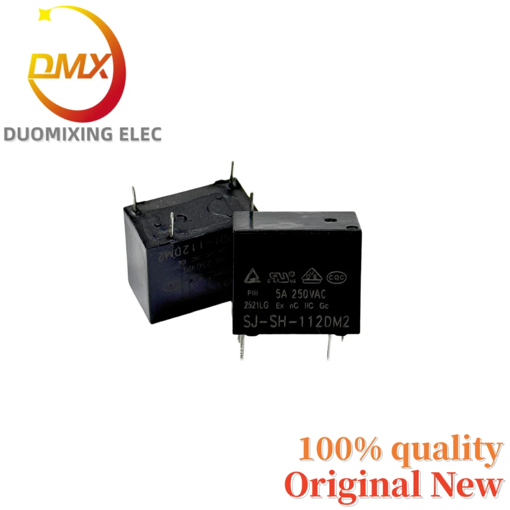 10PCS/LOT 100% New SJ-SH-112DM2 High Power Relay 1 Set of Normally Open 4 Pins DC12V 5A 250VAC