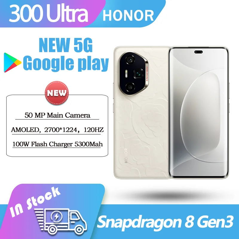 Original Honor 300 ultra  Snapdragon8 Gen3 Google Play 6.78 AMOLED,  120Hz 100W 5300mAh 50MP Camera NFC MagicOS 9