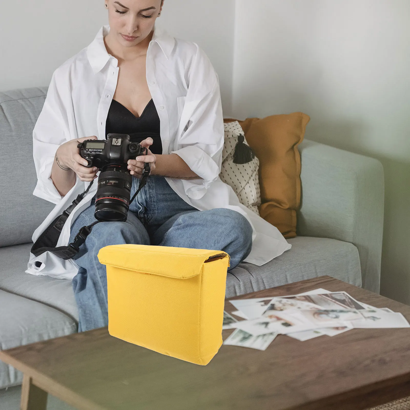 

Camera Bags Divider Case Pouch Can Put Insert Yellow Protective Inner for Backpack