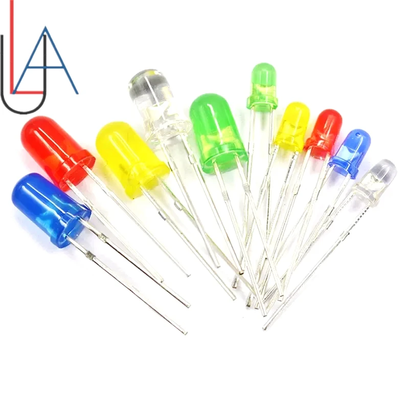 100pcs 3mm 5mm LED Light White Yellow Red Green Blue Assorted Kit DIY LEDs Set electronic diy kit