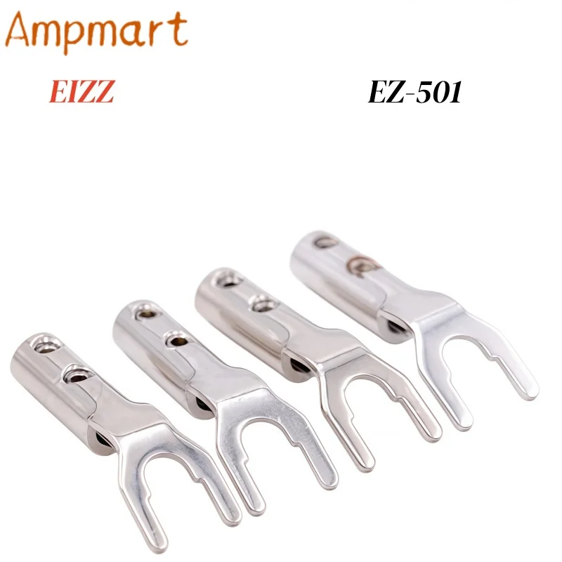 Non-Magnetic Pure Copper Y Spade Terminal Plug EZ-501/502 Solderless Design Low Distortion HiFi