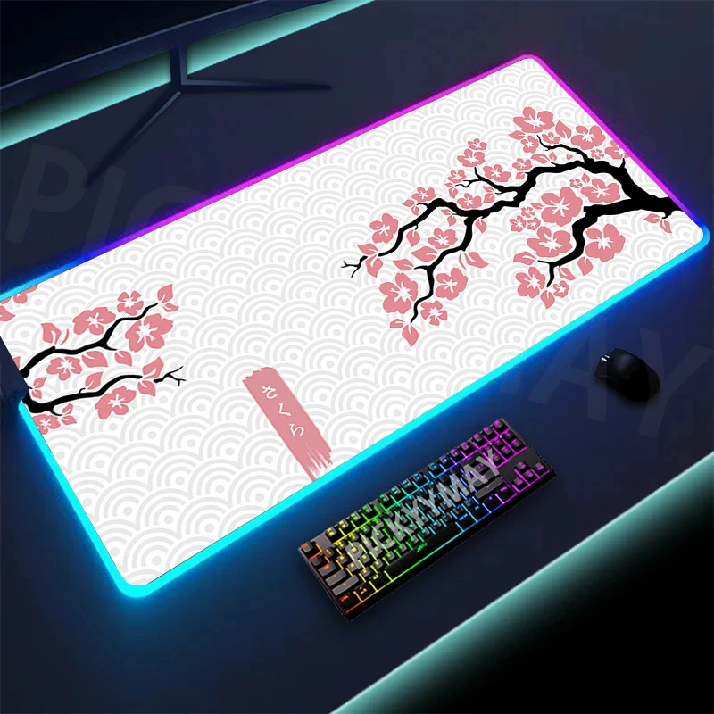 

Sakura Design Large RGB Mouse Pad XXL Gaming Mousepad LED Mouse Mat Gamer Mousepads Luminous Table Mats Desk Pads With Backlit