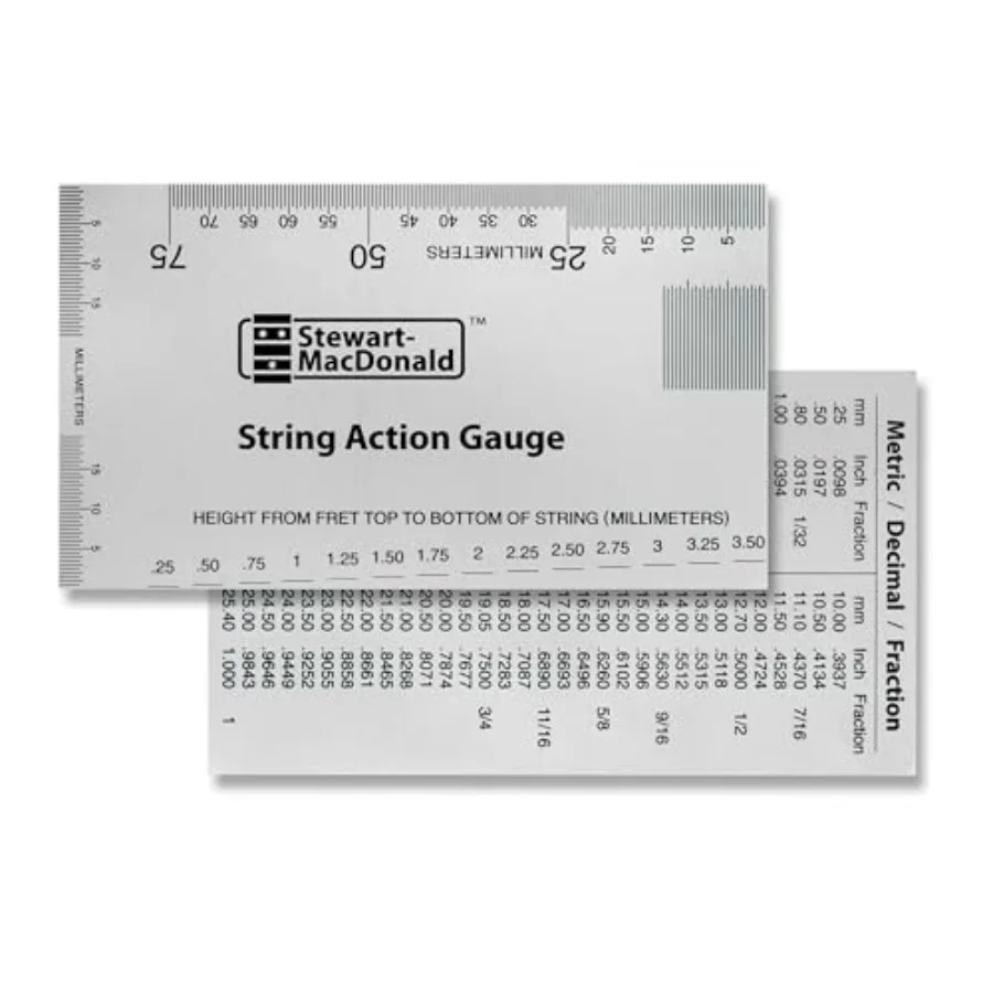 

StewMac String Action Gauge And Ruler Metric Stainless Steel - Designed by StewMac The Original measuring tool for acoustic and