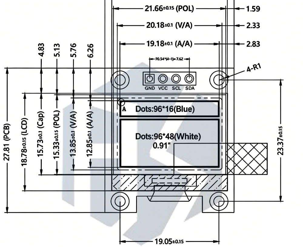 1~10PCS 0,91 Zoll OLED-Modul 0,91' Weiß Blau Gelb OLED 128X32 OLED LCD LED-Anzeigemodul 0,91' IIC-Kommunikation EGBO – Detail 11