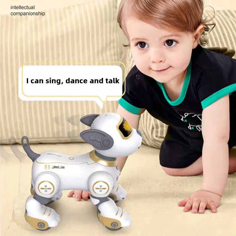 Zdalnie Sterowany Robot RC, Akrobacje, Chodzenie, Tańczenie, Elektryczny Piesek, Zabawka dla Dzieci, Inteligentne Zabawki Dotykowe na Prezent Urodzinowy dla Chłopców i Dzieci