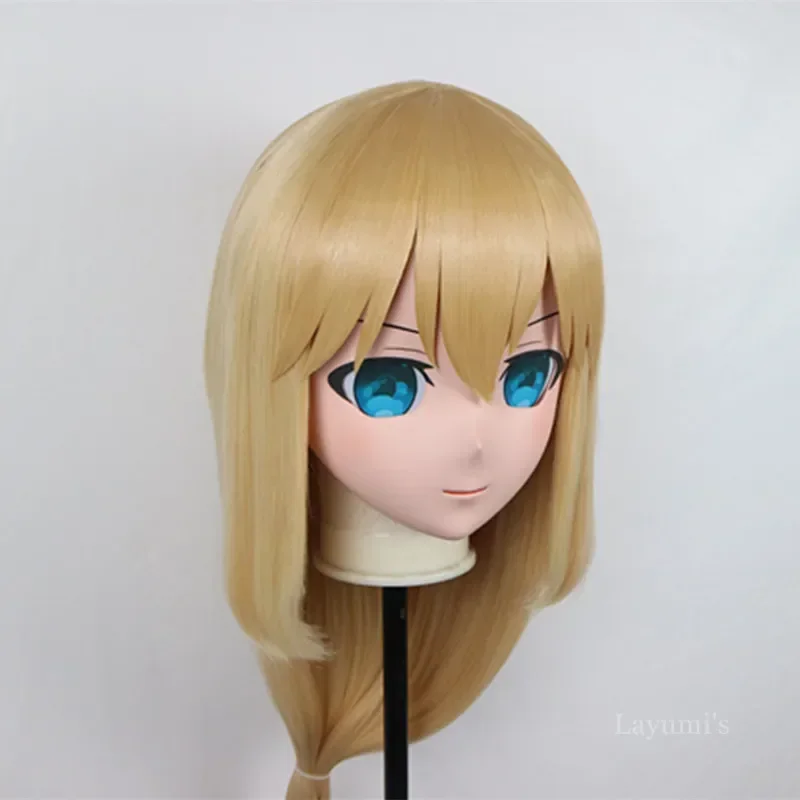 (B135) Customized Full Head Mask Crossdressing with Backshell Silicone Anime Fate/Grand Order Kigurumi Mask Cosplay