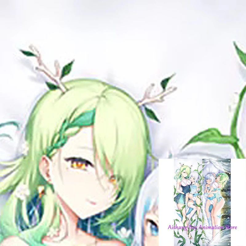 

Dakimakura Anime Pillow Cover Ceres Fauna & Gawr Gura Double Sided Print Life-size Body