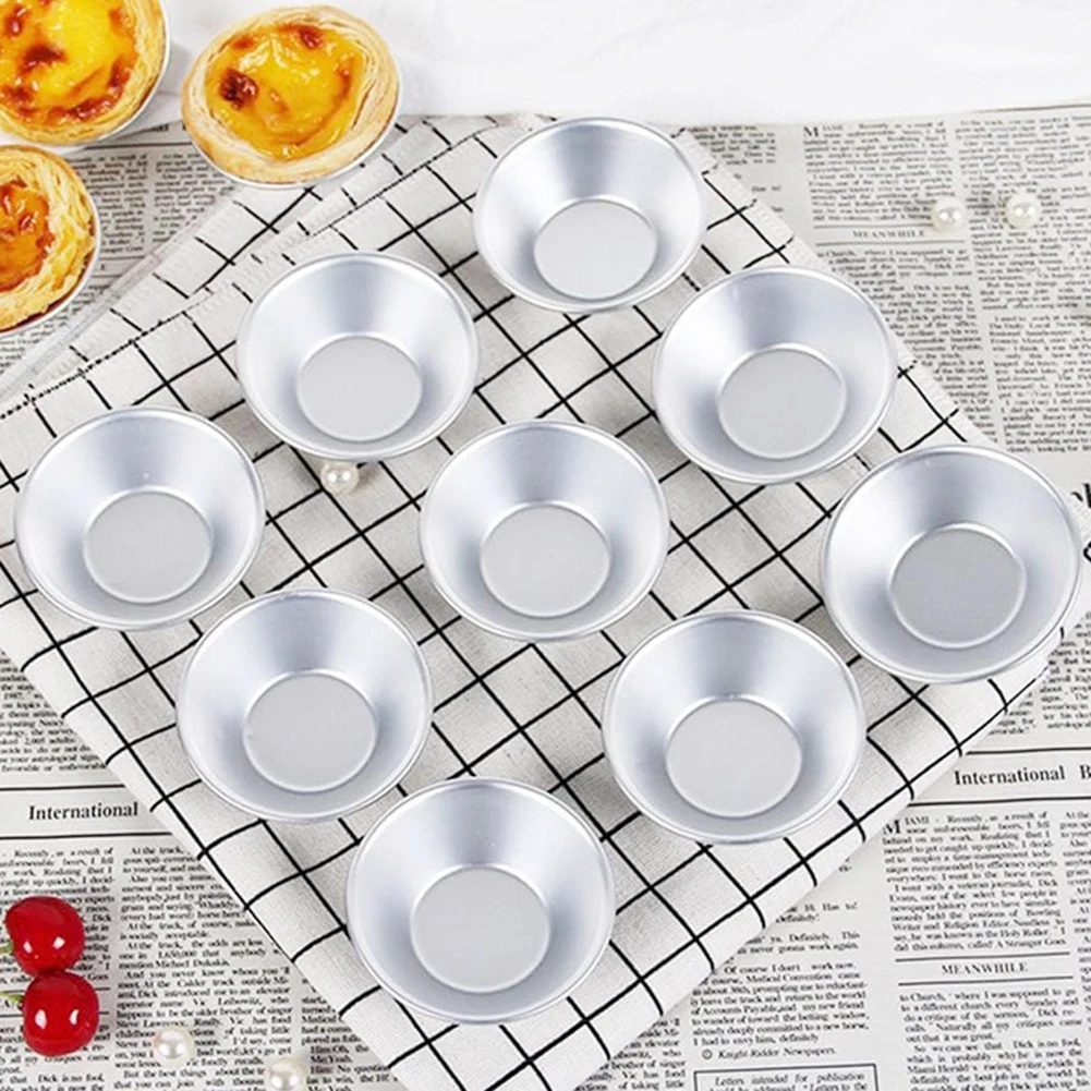 

Aluminum Alloy Reusable Portuguese Egg Tart Molds Non-stick Versatile For Tarts, Puddings, Mini Pies. Baking Enthusiast