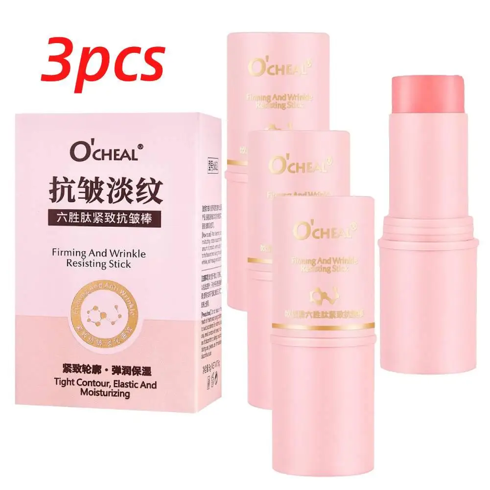 3PCS Six Peptides Multi Balm Stick Firming Anti Wrinkle Stick For Reducing Neck And Eye Fine Lines Moisturizing Stick Skin Care