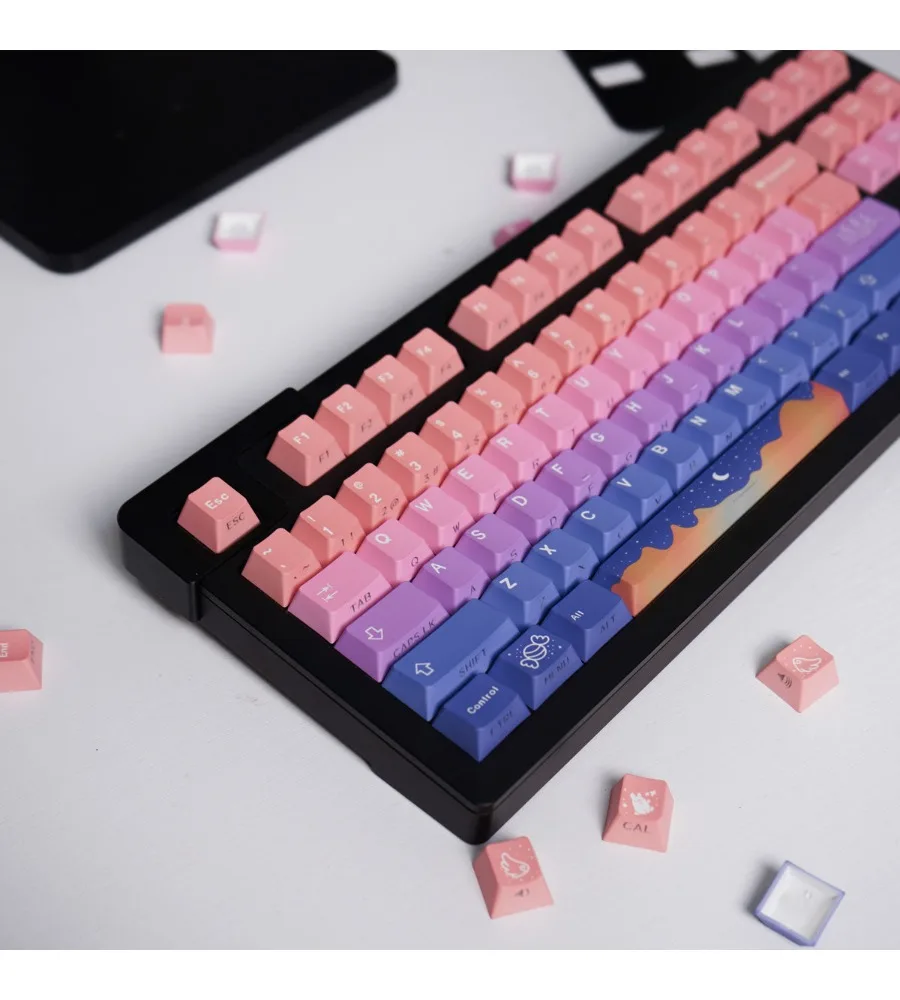 Fairy tale side light-transmitting keycap PBT hot sublimation 130 keys Original factory highly suitable for Wooting