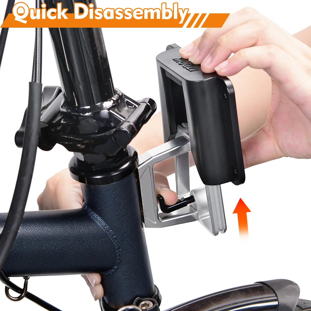 NEWBOLER 1-10 Stück Faltbarer Fahrrad-Schweinsnase-Taschenadapter für Brompton Fahrrad Vorderradträger-Adapter mit Schrauben für Vordertaschenhalterungen – Detail 3