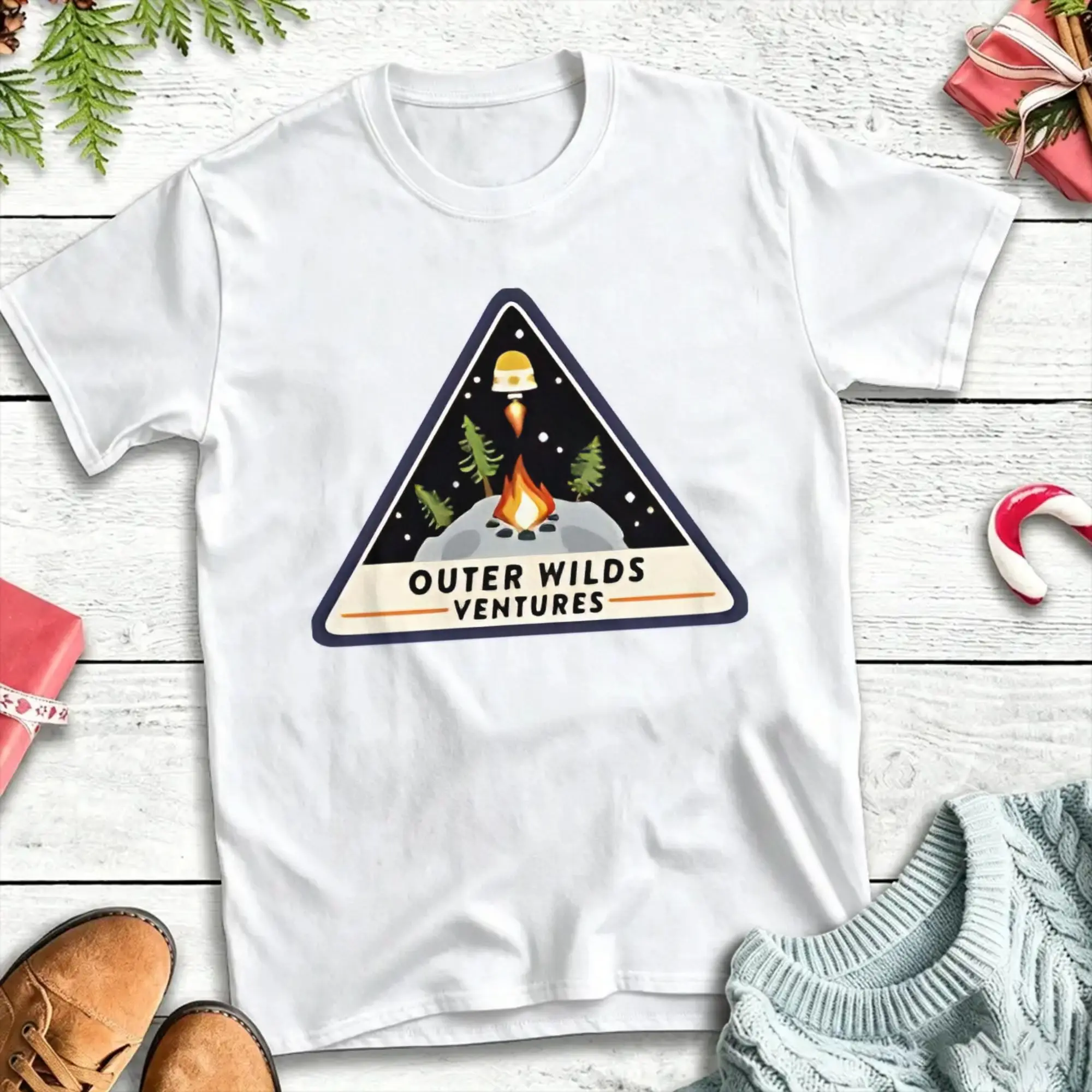 Outer Wilds Ventures 100% Cotton T Shirt For Man Summer  Y2K Retro T-Shirts O Neck Hippie Tee Shirt Oversized Casual Clothing