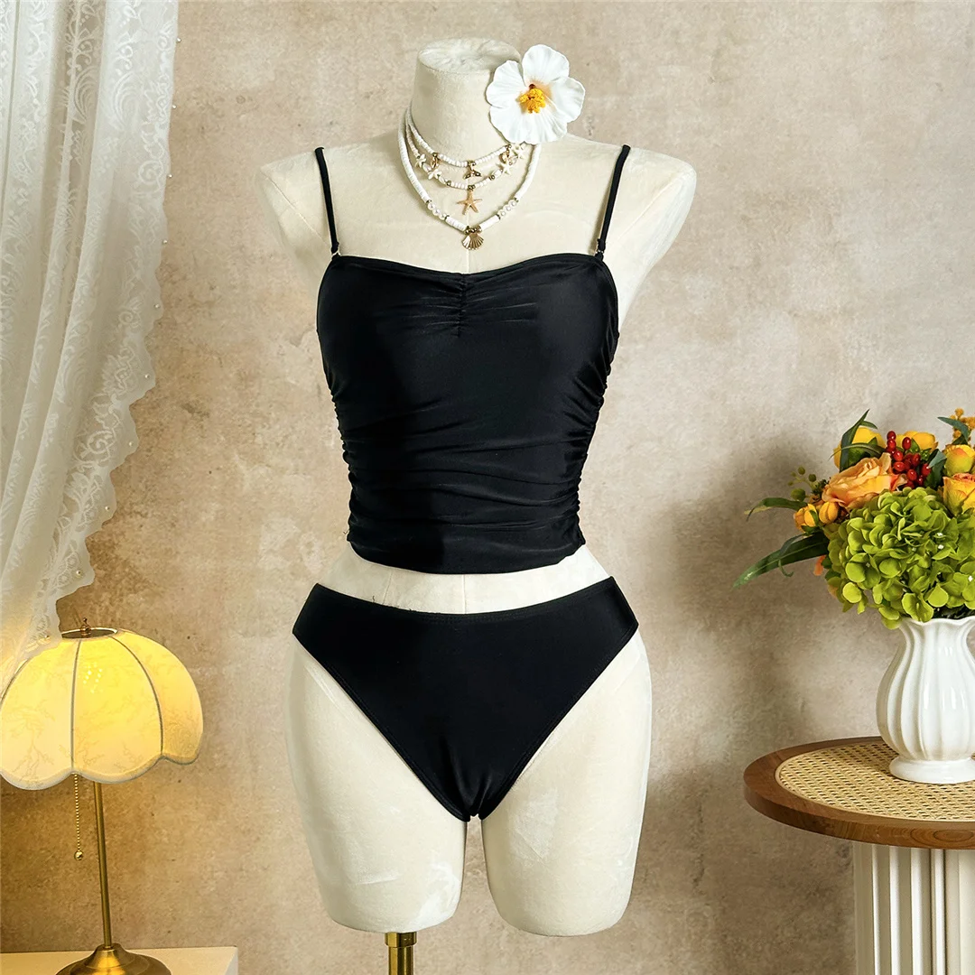 Mit Rock Tankini 3D-Blumen-Bikini Damen-Badebekleidung, dreiteiliges Bikini-Set, gepolsterter Badeanzug, Badeanzug, Schwimmbekleidung V7715 – Detail 15