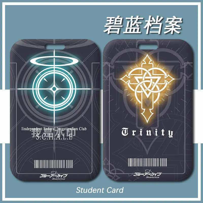 Anime Blue Archive Logo Abydos Gehenna Trinity General School Card Holder Student Hanging Neck Rope Lanyard ID Card Cover