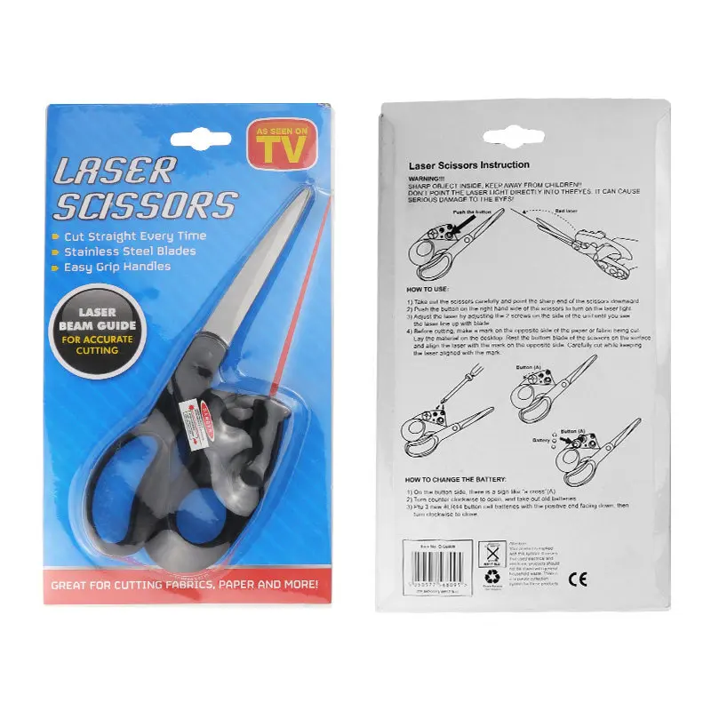 Laser Guided Scissors Heavy Duty Precision Cutter Multi-purpose for Fabric Sewing Home DIY Crafting Office Paper Cutting Tool
