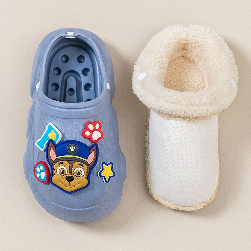 Paw Patrol Chase Cartoon bawełniane kapcie na buty dziecięce nowe śliczne pluszowe kapcie miękkie antypoślizgowe zimowe ciepłe chłopięce buty