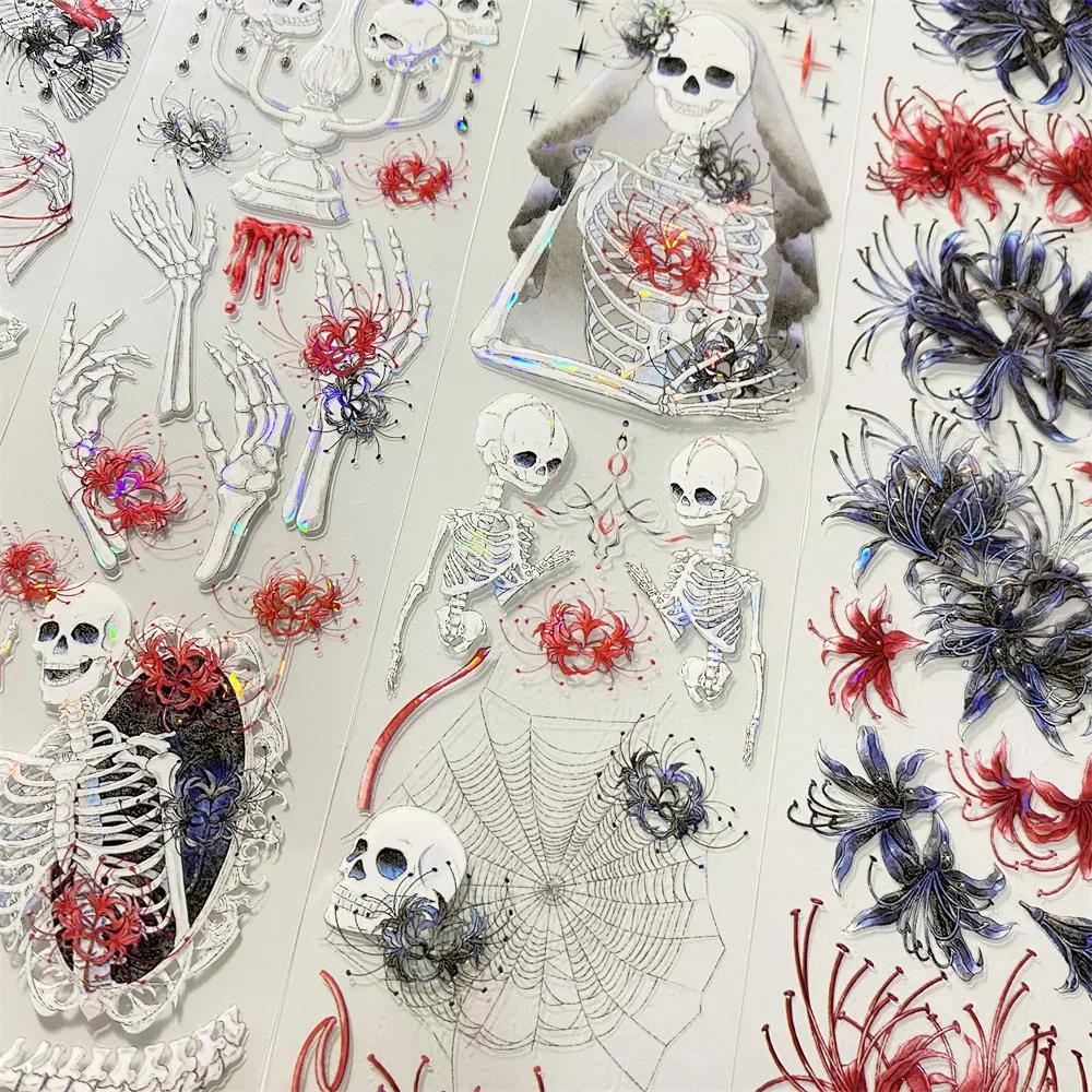 

Наклейка для чехла мобильного телефона Journal M48 Beyond The Prison Wreckage BoBo Fish Dark Skeleton Flower Wind Scrapbook