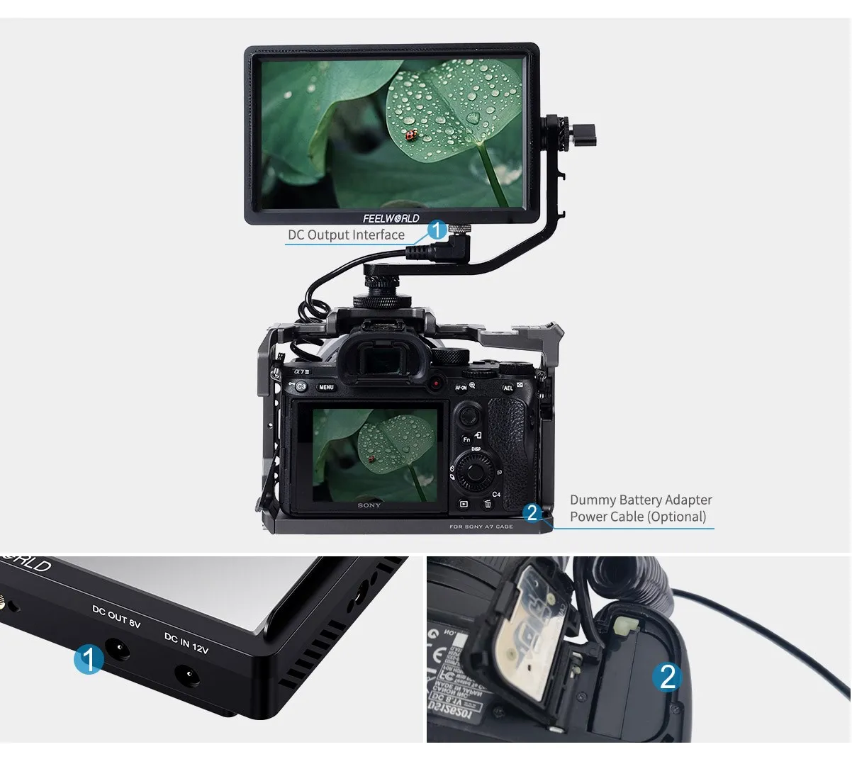 Feelworld FW568S 6 بوصة 1920X1080 IPS FHD لوحة ال سي دي على الكاميرا الميدانية رصد 3G SDI 4K HDMI المدخلات الناتج ل يوتيوب Gimbal تلاعب #5