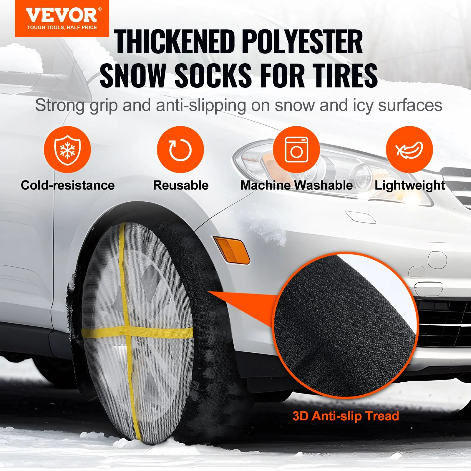 

Thickened Snow Socks For Tires Full Coverage Snow Traction Tire Cover