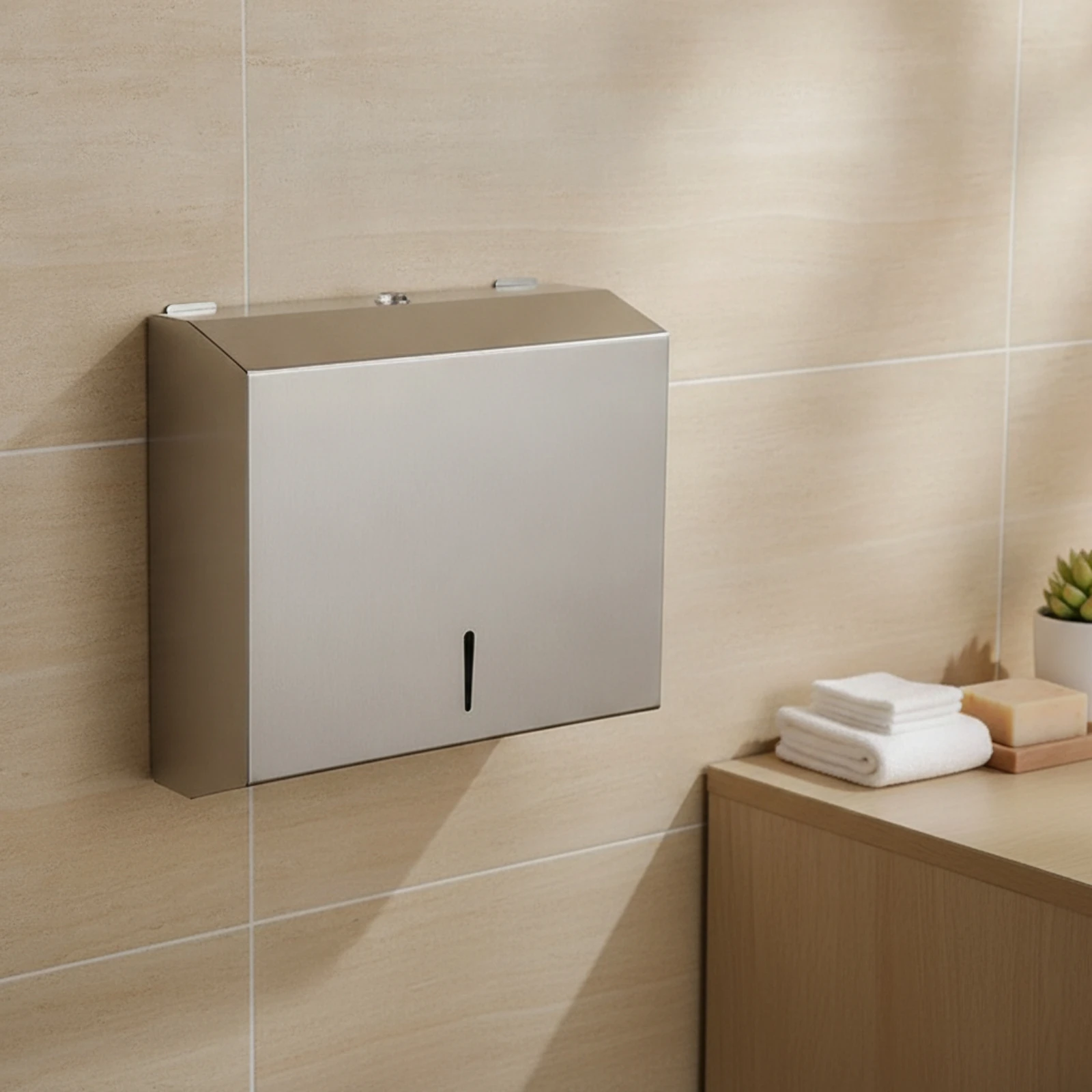 Lockable Paper Dispenser Heavy-Duty Wall-Mounted Tissue Dispenser for Property Managers, Public Bathrooms, Offices
